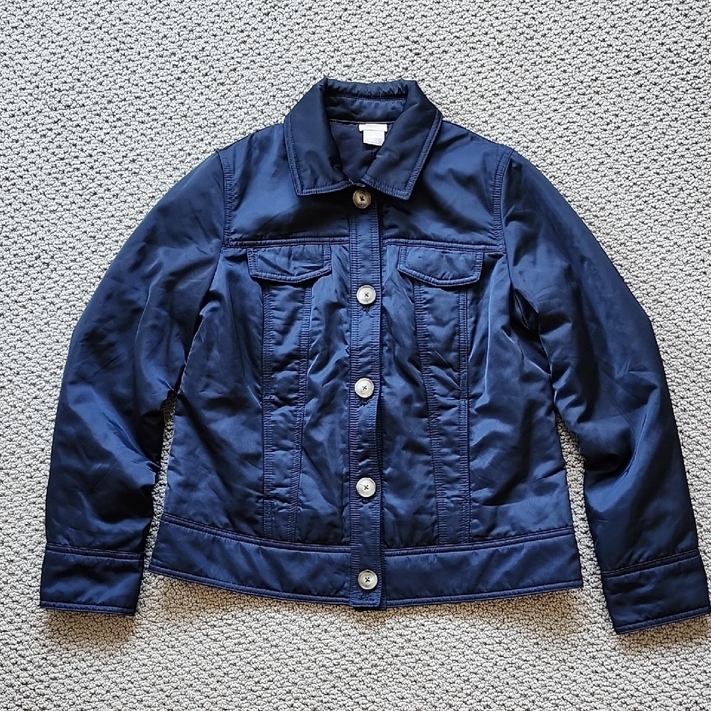 Chico's Women's Navy Long Sleeved Jacket Size 0/ X-Small